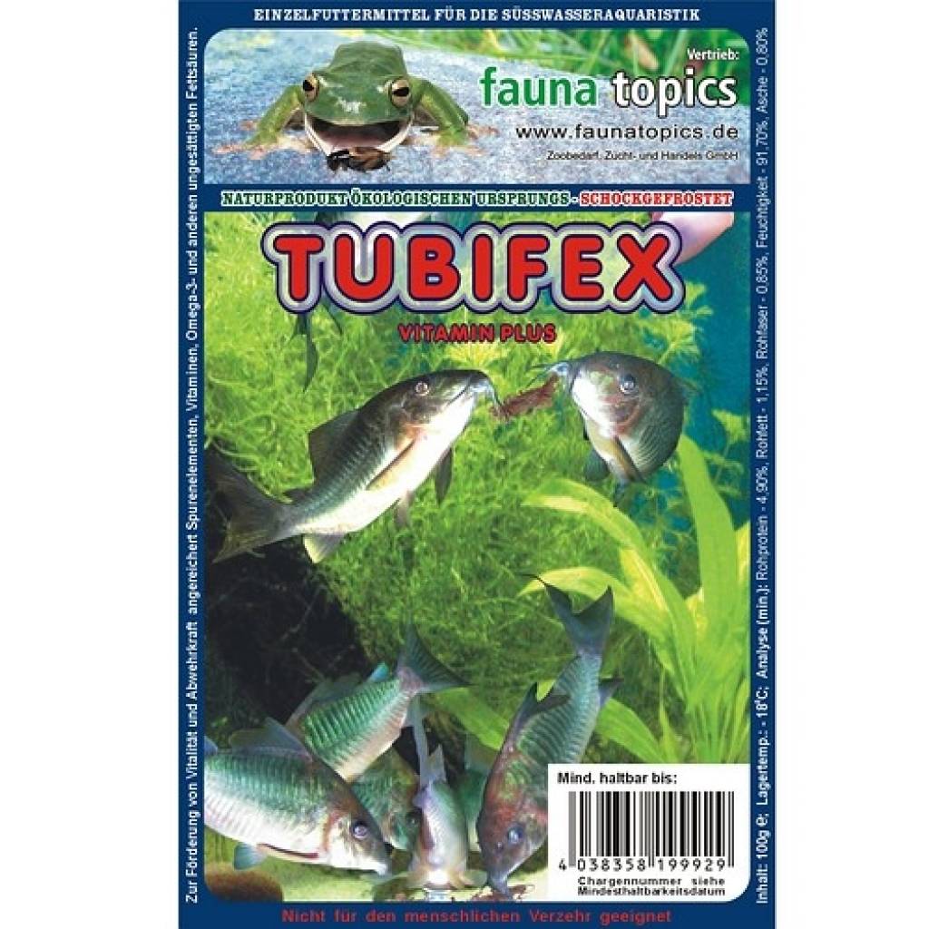 Tubifex, gefroren, Blister, 100g Packung